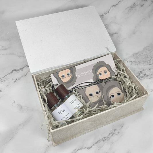 Gemini Gift Box| car hanger, bookmark, perfumes