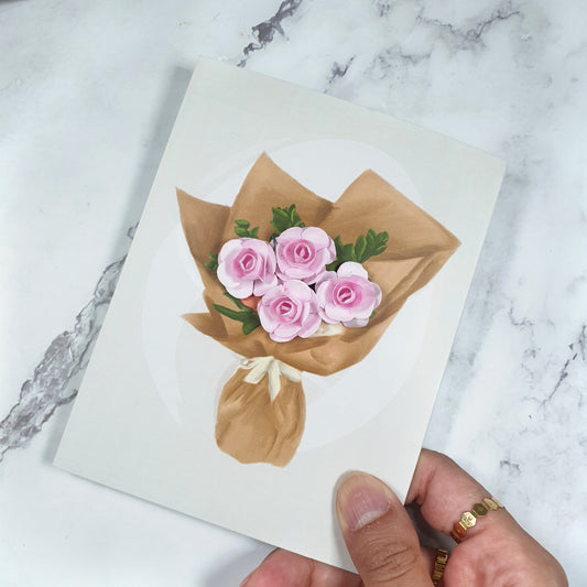 Bouquet card - 6 colors available