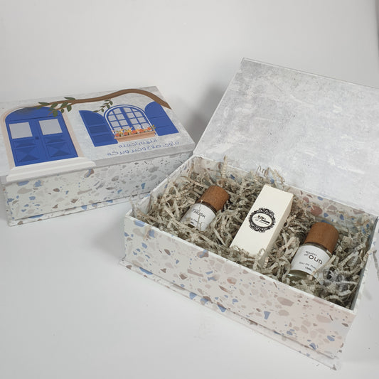 Blue house Gift Box | with two perfumes and bukhor